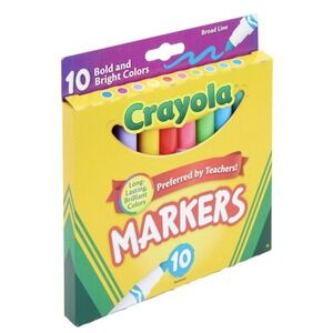Crayola Bold & Bright Broad Line Brilliant Markers Assorted Colors 10/Pkg NEW!